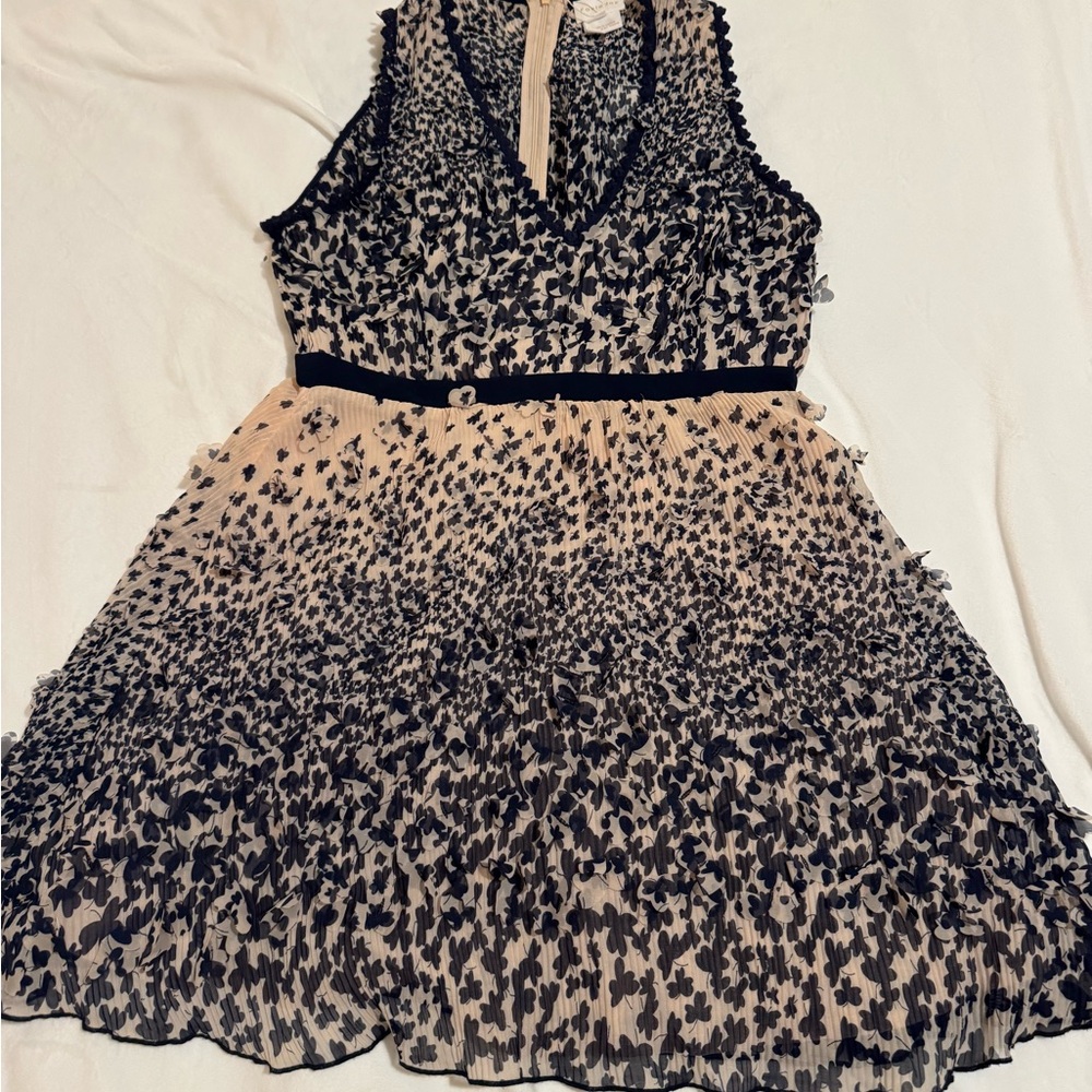 Foxiedox Dress with Black/Dark Blue and Cream Design NWT